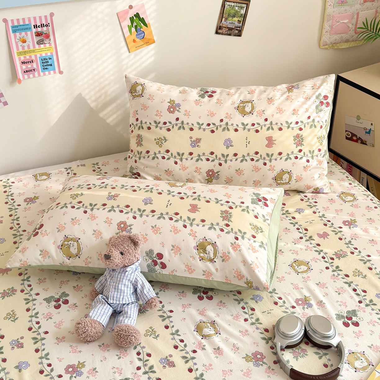 91家纺网 家纺一手货源 找家纺 沐芷 2026 【提供买家秀】A类单床单古法水洗仿棉 单人双人床单三件套 奶味圆饼