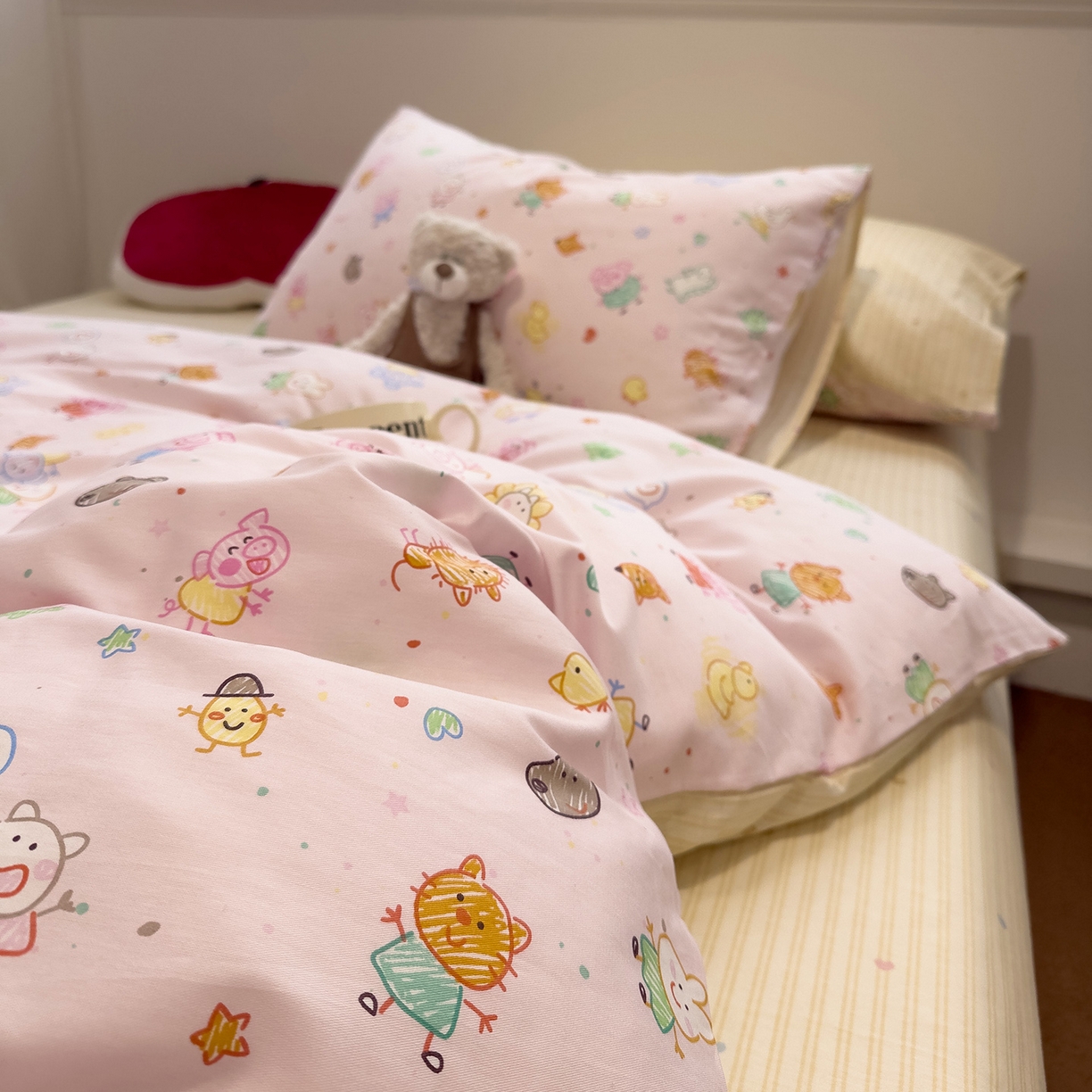 91家纺网 家纺一手货源 找家纺 （总）呗旺鹿 2026春夏新款全棉纯棉40支12868卡通ins风四件套