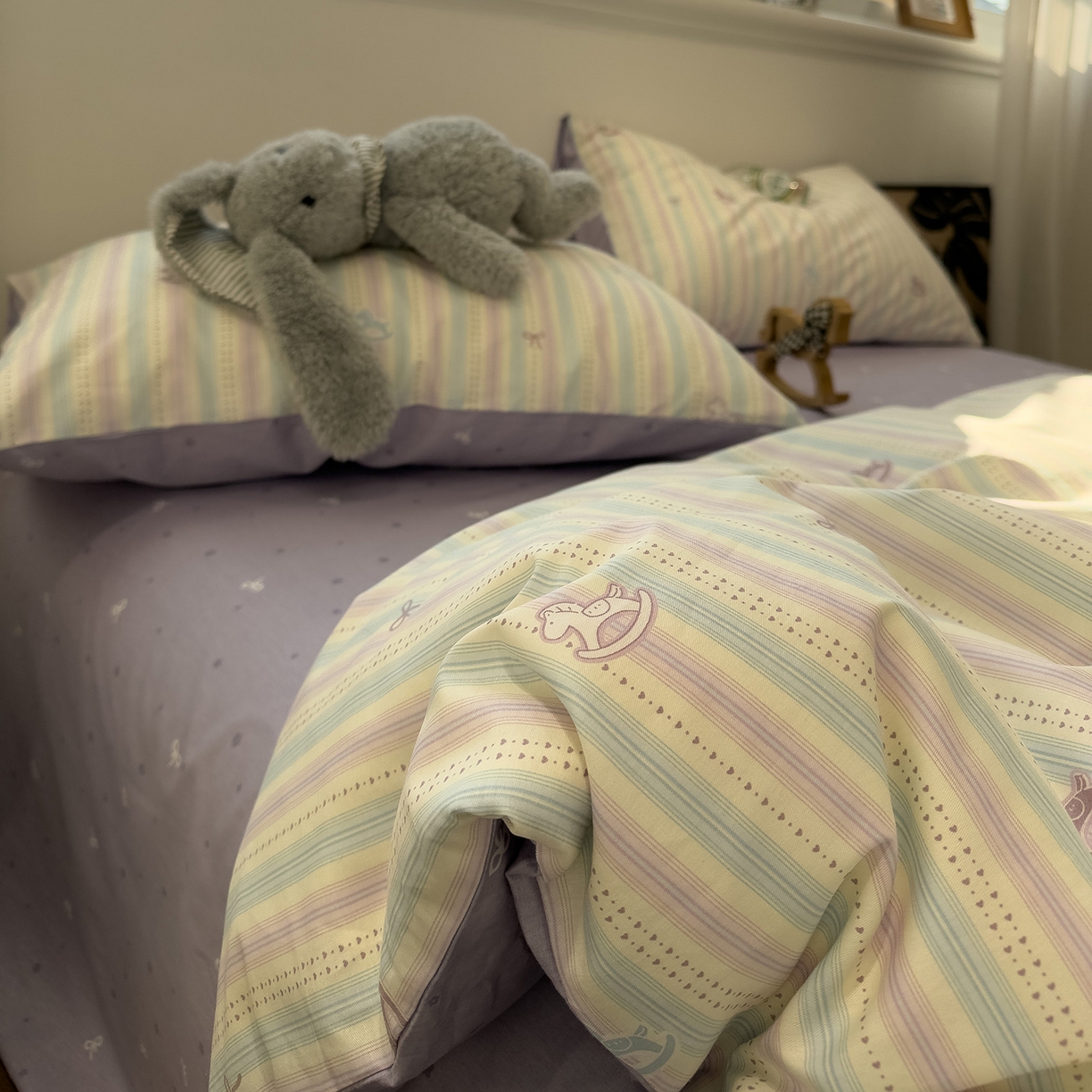 91家纺网 家纺一手货源 找家纺 呗旺鹿 2026春夏新款全棉纯棉40支12868卡通ins风四件套 马上有钱