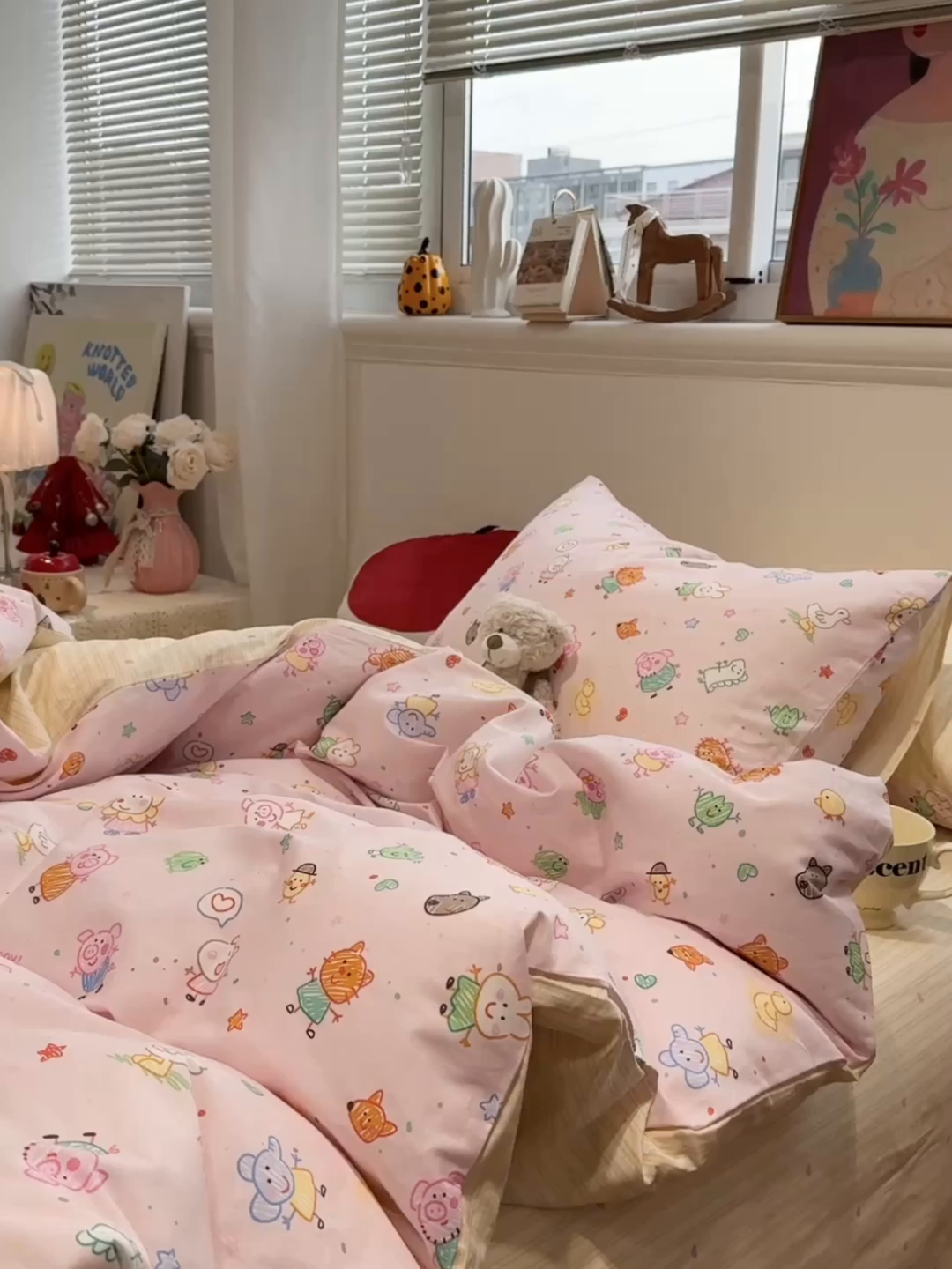 91家纺网 家纺一手货源 找家纺 （总）呗旺鹿 2026春夏新款全棉纯棉40支12868卡通ins风四件套