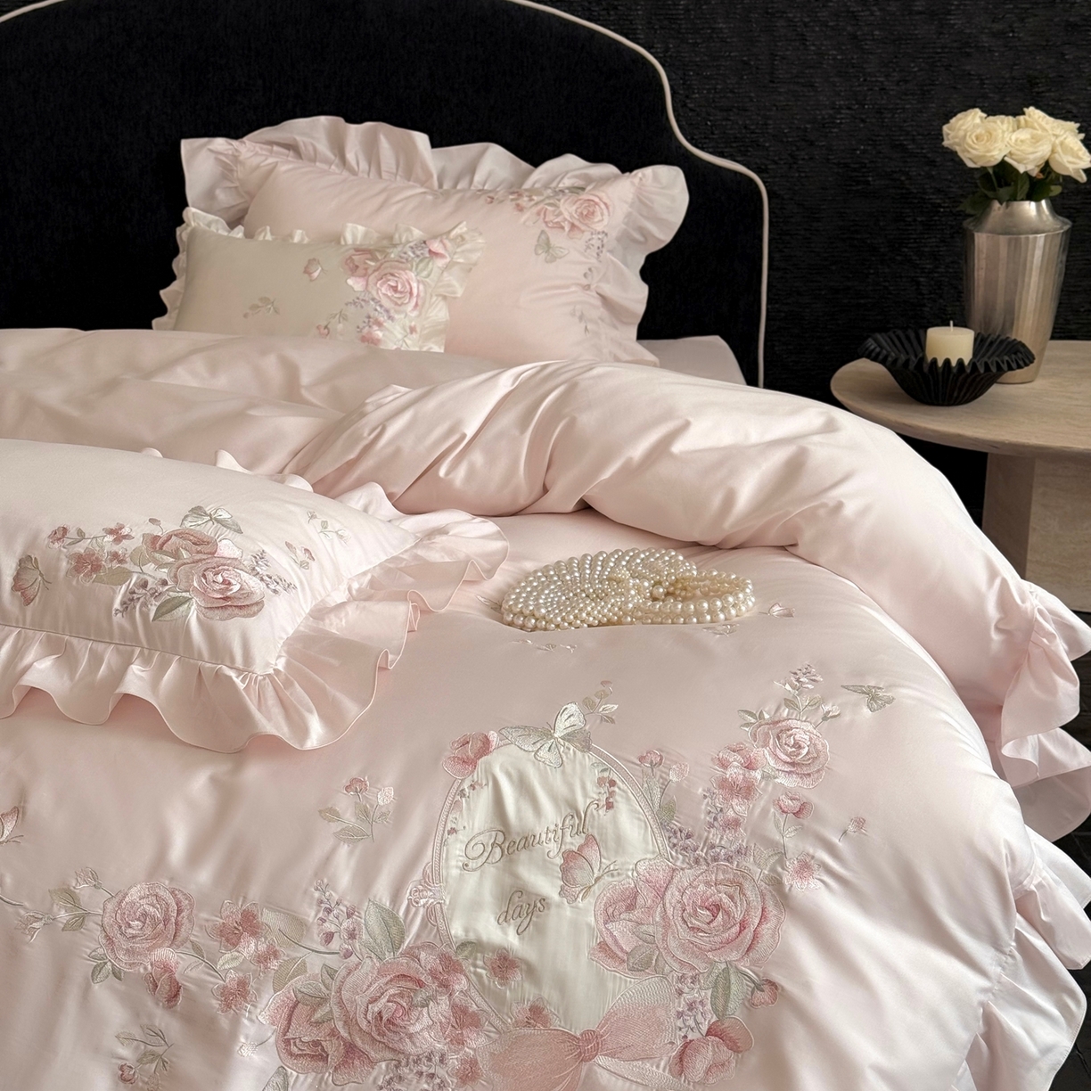 （总）鹿班家居 2026新款100S长绒棉纯棉精密刺绣系列四件套-邂逅庄园（标准会员-20元)