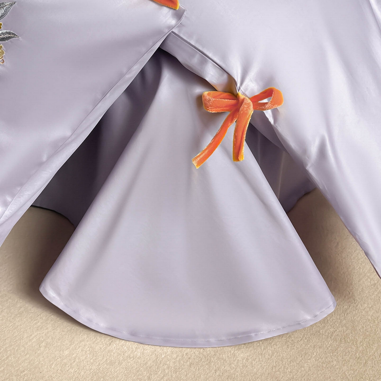 91家纺网 家纺一手货源 找家纺  2026新款50S双股A类长绒棉纯棉四件套全棉喜庆刺绣被套床单床笠-福瑞锦鲤 福瑞锦鲤-紫