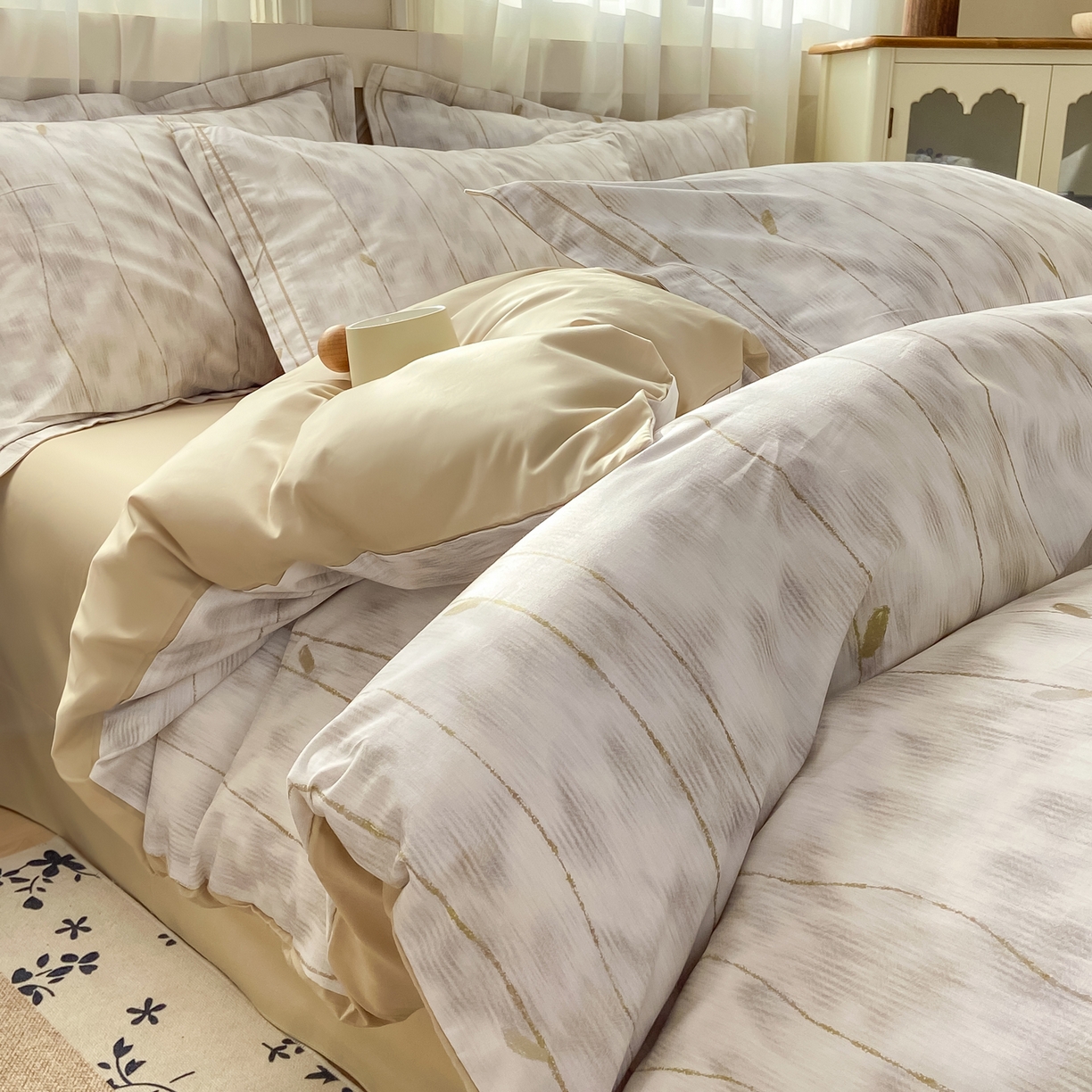 91家纺网 家纺一手货源 找家纺 （总）XIWEN-希文家纺 2026新款40支全棉纯棉13376数码印花四件套-第一批