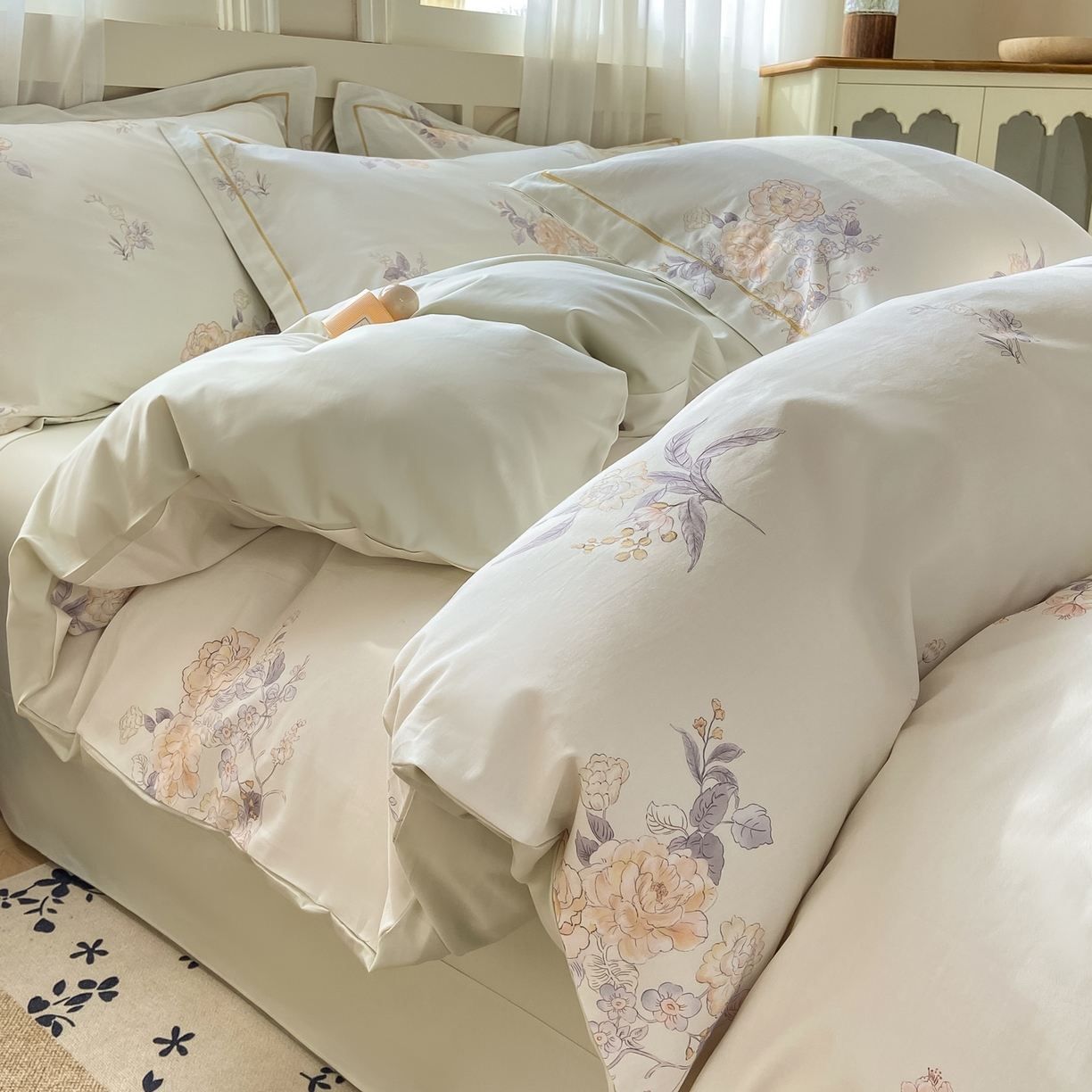 91家纺网 家纺一手货源 找家纺 （总）XIWEN-希文家纺 2026新款40支全棉纯棉13376数码印花四件套-第一批