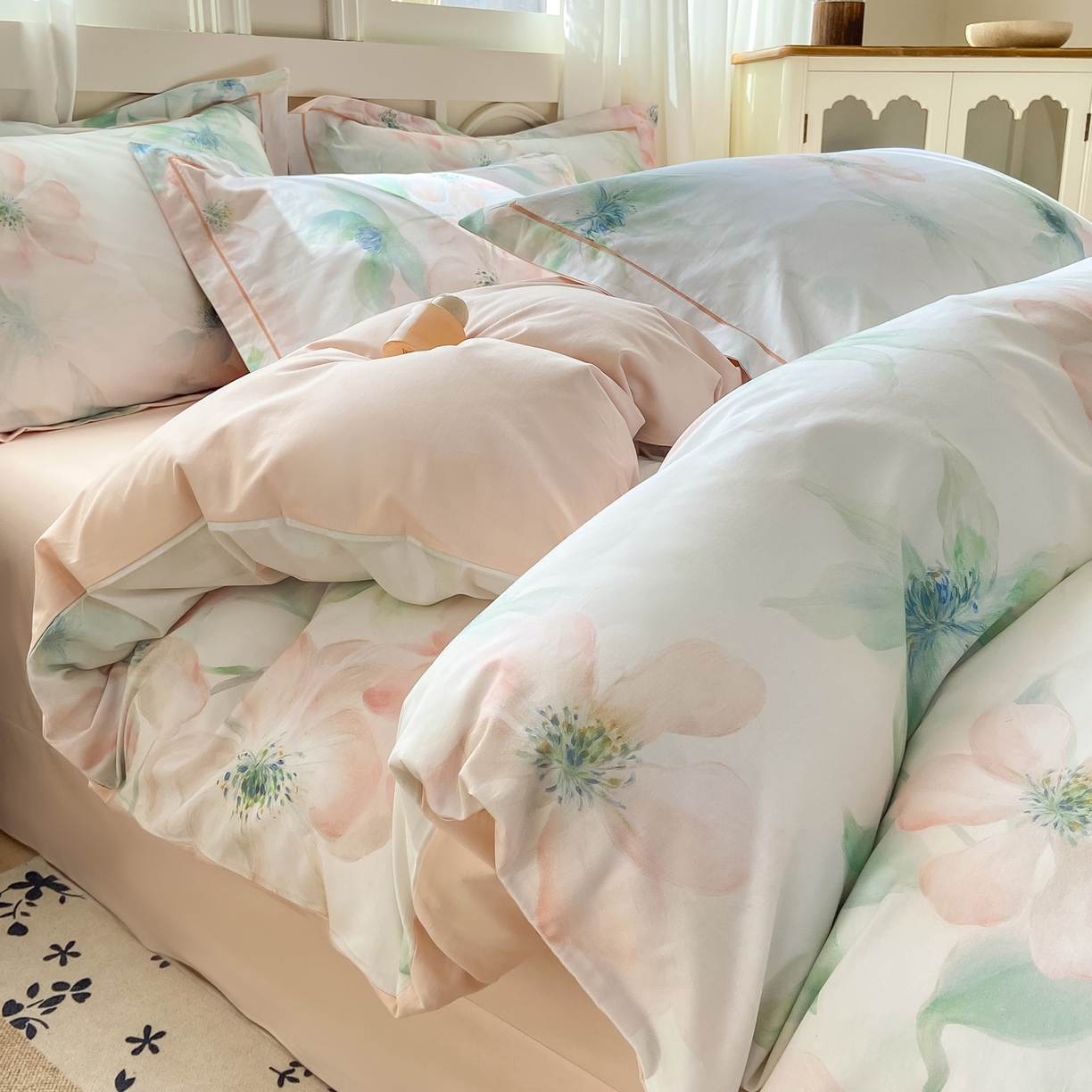 91家纺网 家纺一手货源 找家纺 （总）XIWEN-希文家纺 2026新款40支全棉纯棉13376数码印花四件套-第一批