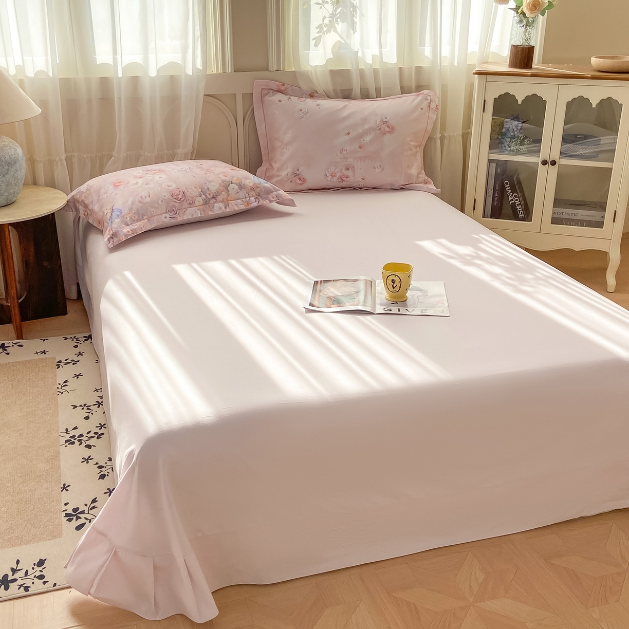 91家纺网 家纺一手货源 找家纺 XIWEN-希文家纺 2026新款40支全棉纯棉13376数码印花四件套-第一批 百花羞