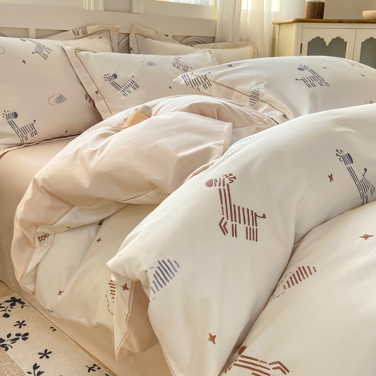 XIWEN-希文家纺 2026新款40支全棉纯棉13376数码印花四件套-第一批 斑马斑马