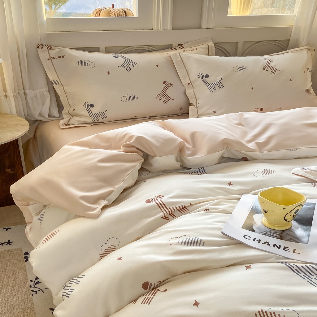 91家纺网 家纺一手货源 找家纺 XIWEN-希文家纺 2026新款40支全棉纯棉13376数码印花四件套-第一批 斑马斑马