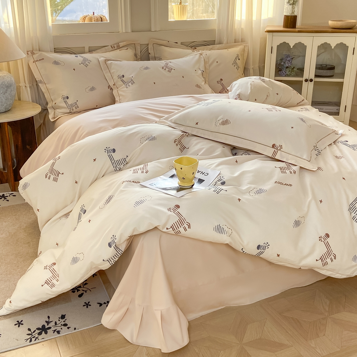 91家纺网 家纺一手货源 找家纺 XIWEN-希文家纺 2026新款40支全棉纯棉13376数码印花四件套-第一批 斑马斑马