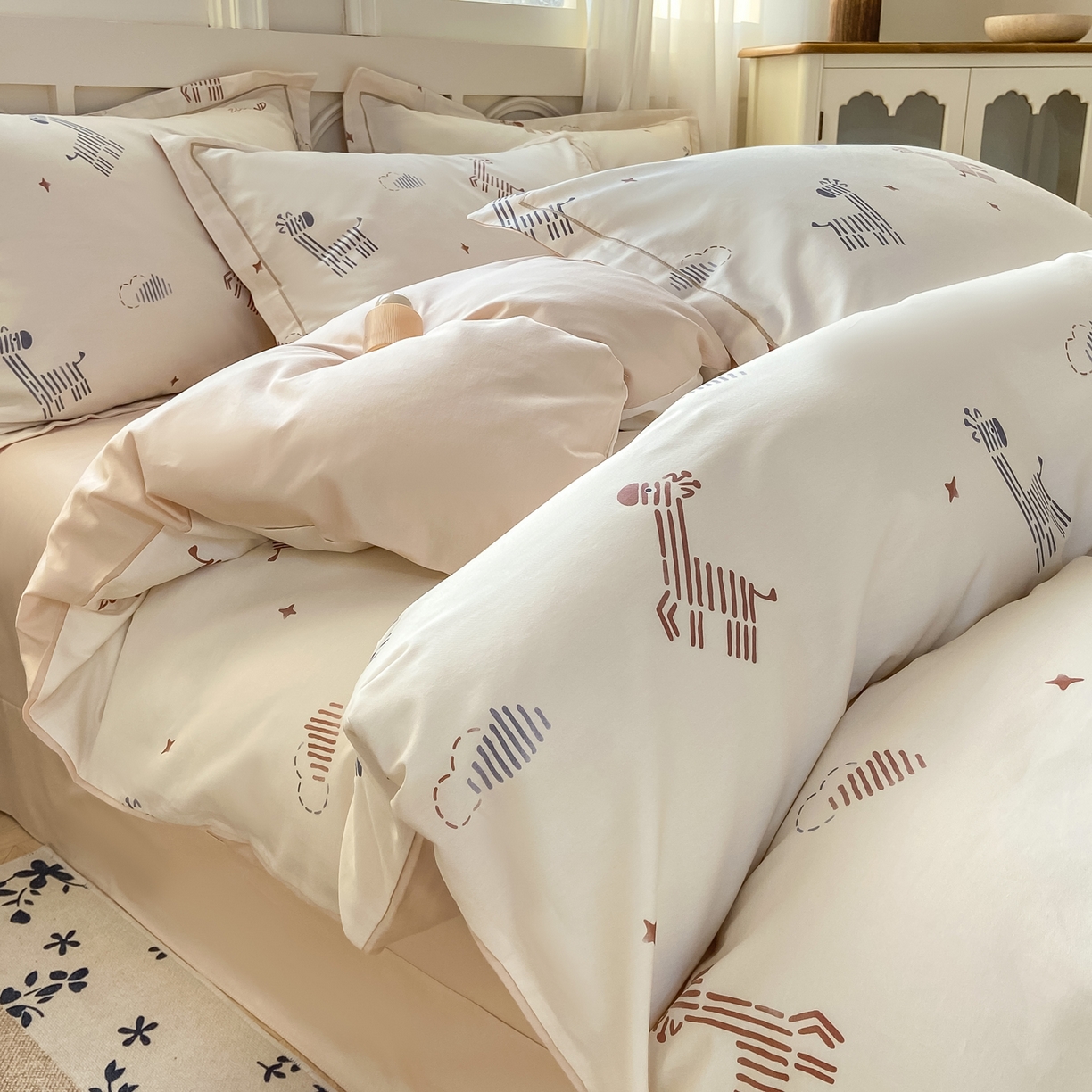 91家纺网 家纺一手货源 找家纺 XIWEN-希文家纺 2026新款40支全棉纯棉13376数码印花四件套-第一批 斑马斑马