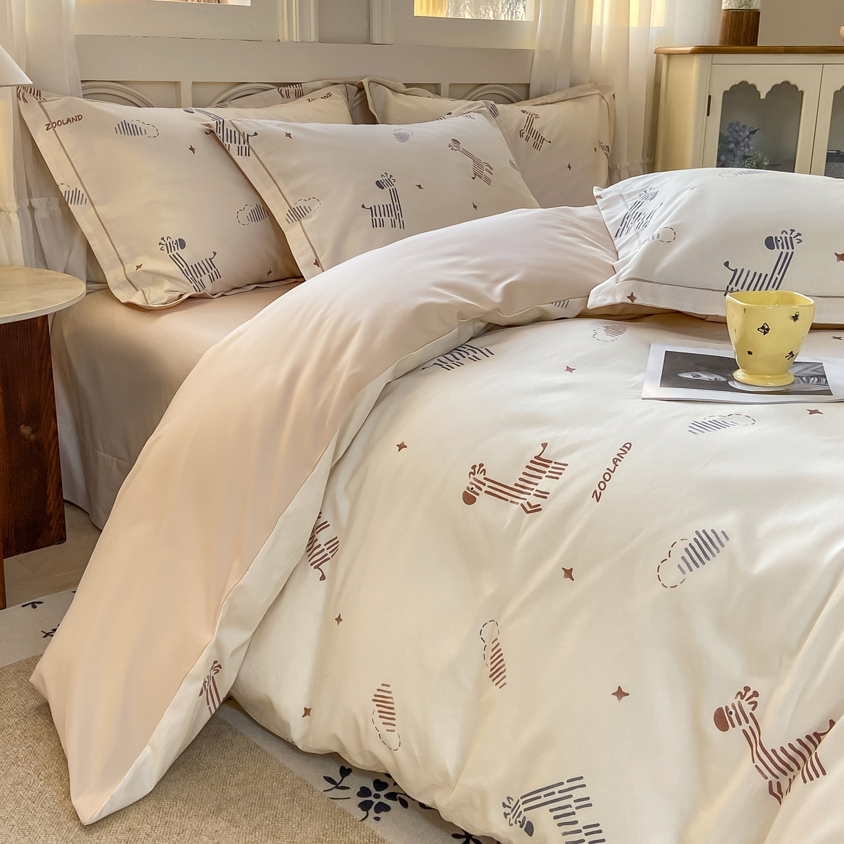 91家纺网 家纺一手货源 找家纺 XIWEN-希文家纺 2026新款40支全棉纯棉13376数码印花四件套-第一批 斑马斑马