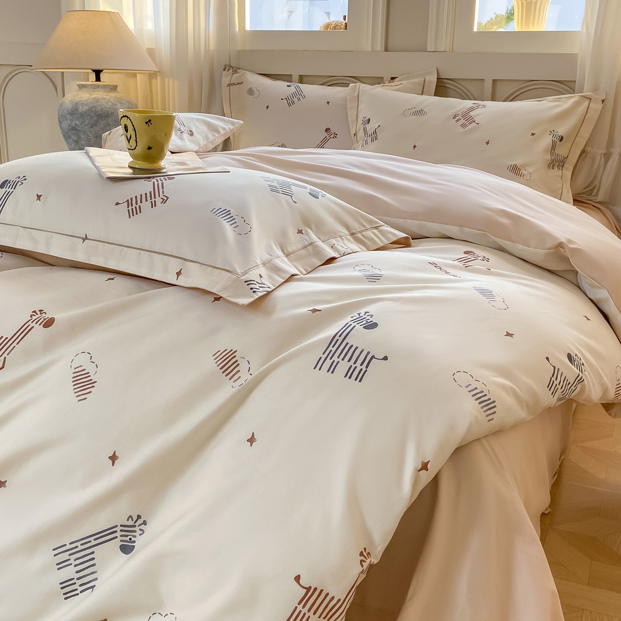 91家纺网 家纺一手货源 找家纺 XIWEN-希文家纺 2026新款40支全棉纯棉13376数码印花四件套-第一批 斑马斑马