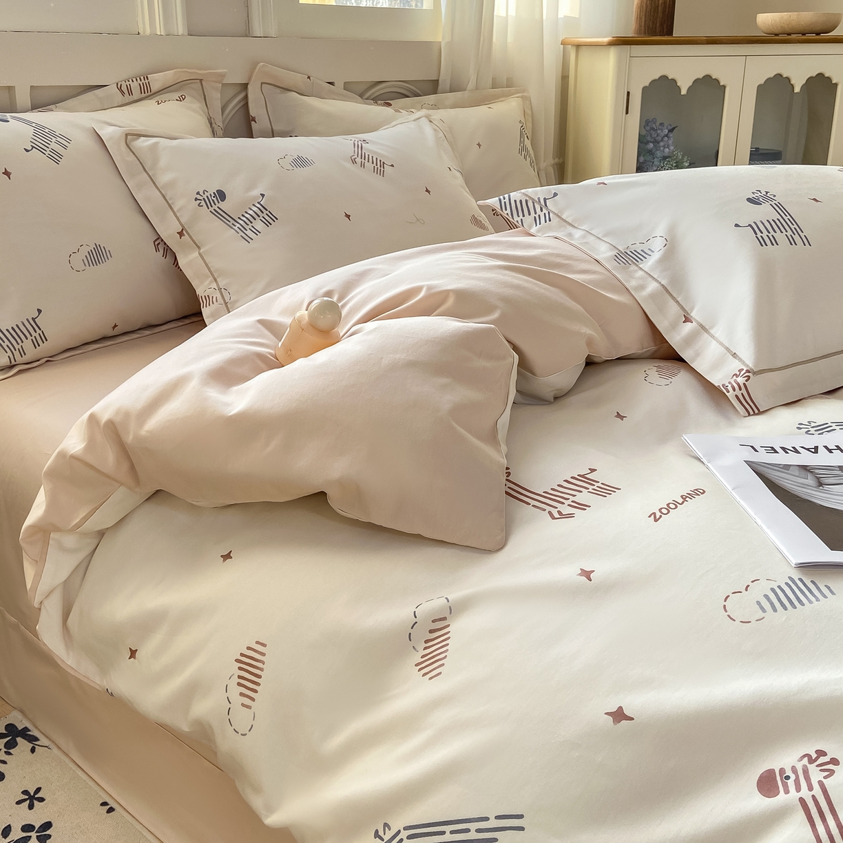 91家纺网 家纺一手货源 找家纺 XIWEN-希文家纺 2026新款40支全棉纯棉13376数码印花四件套-第一批 斑马斑马