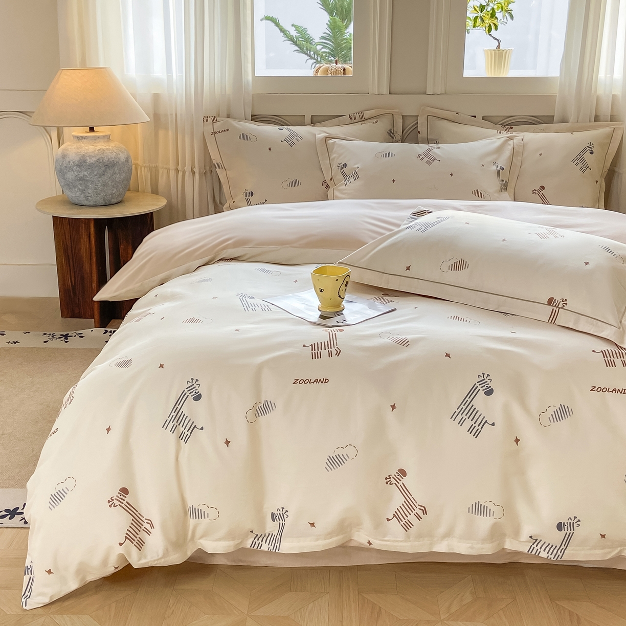 91家纺网 家纺一手货源 找家纺 XIWEN-希文家纺 2026新款40支全棉纯棉13376数码印花四件套-第一批 斑马斑马