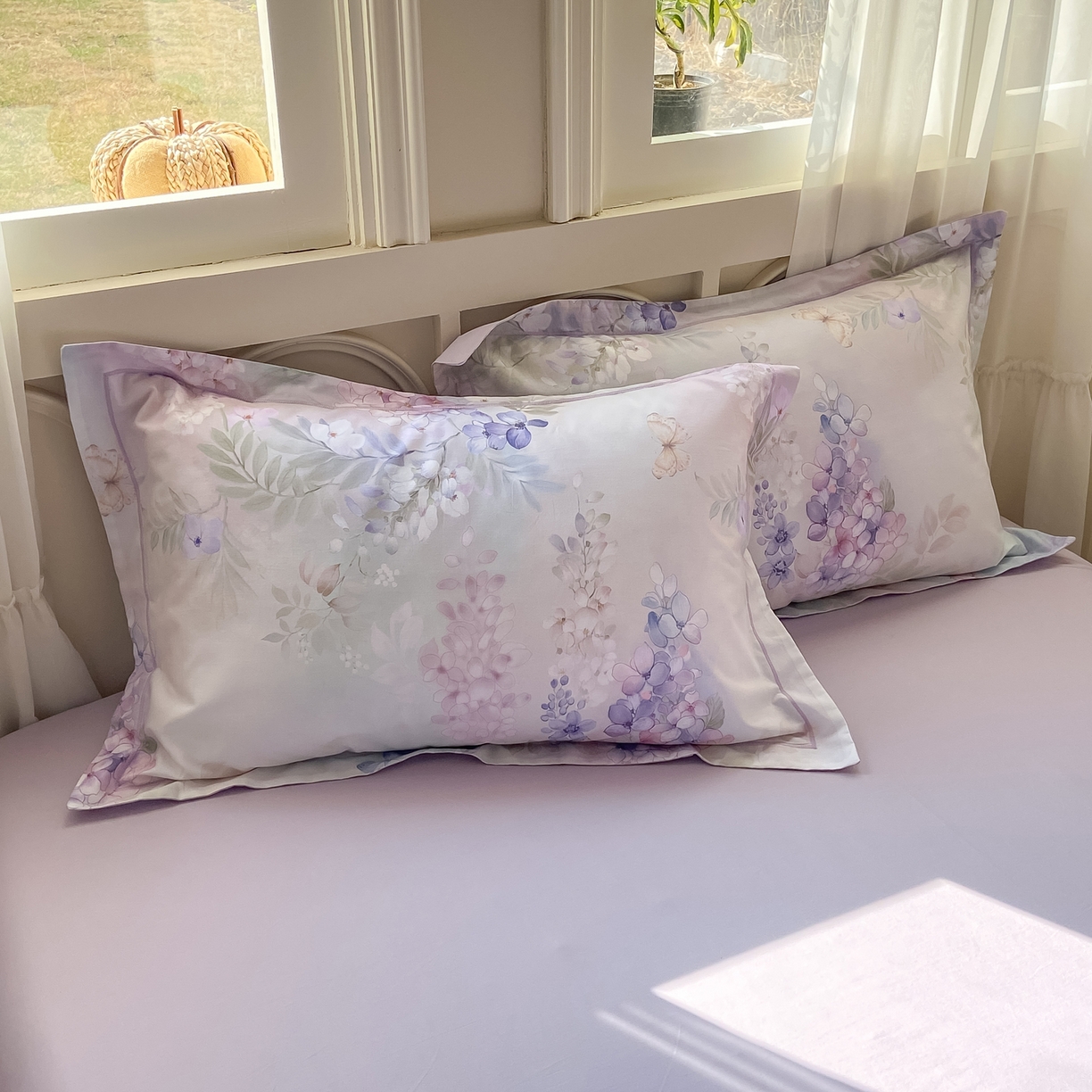 91家纺网 家纺一手货源 找家纺 XIWEN-希文家纺 2026新款40支全棉纯棉13376数码印花四件套-第一批 风铃-紫