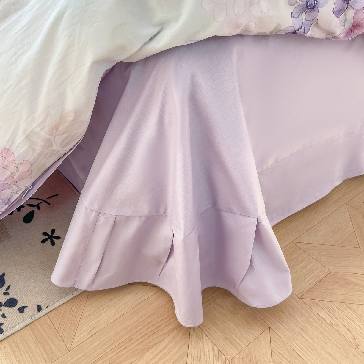 91家纺网 家纺一手货源 找家纺 XIWEN-希文家纺 2026新款40支全棉纯棉13376数码印花四件套-第一批 风铃-紫