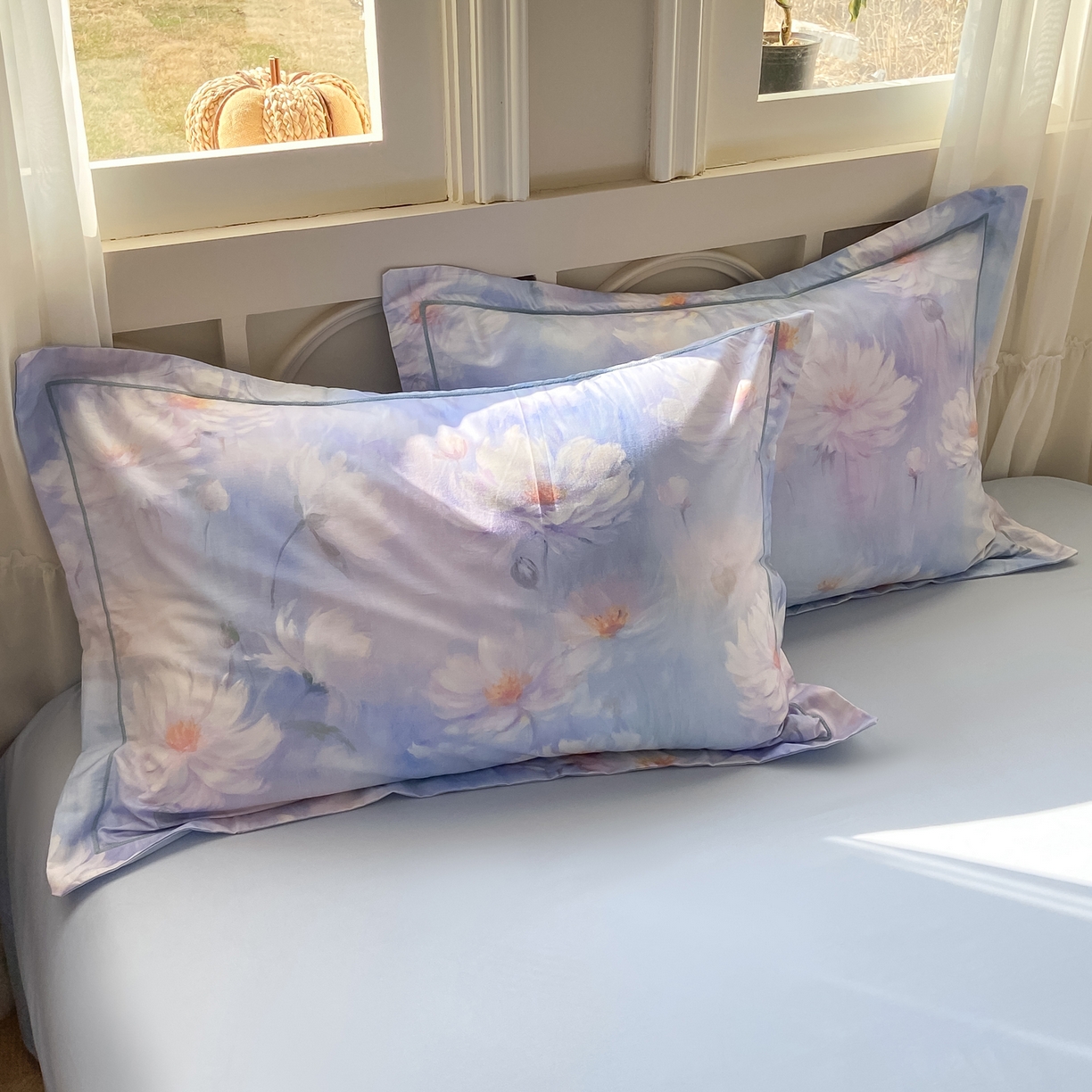 91家纺网 家纺一手货源 找家纺 XIWEN-希文家纺 2026新款40支全棉纯棉13376数码印花四件套-第一批 芙蓉花语-紫