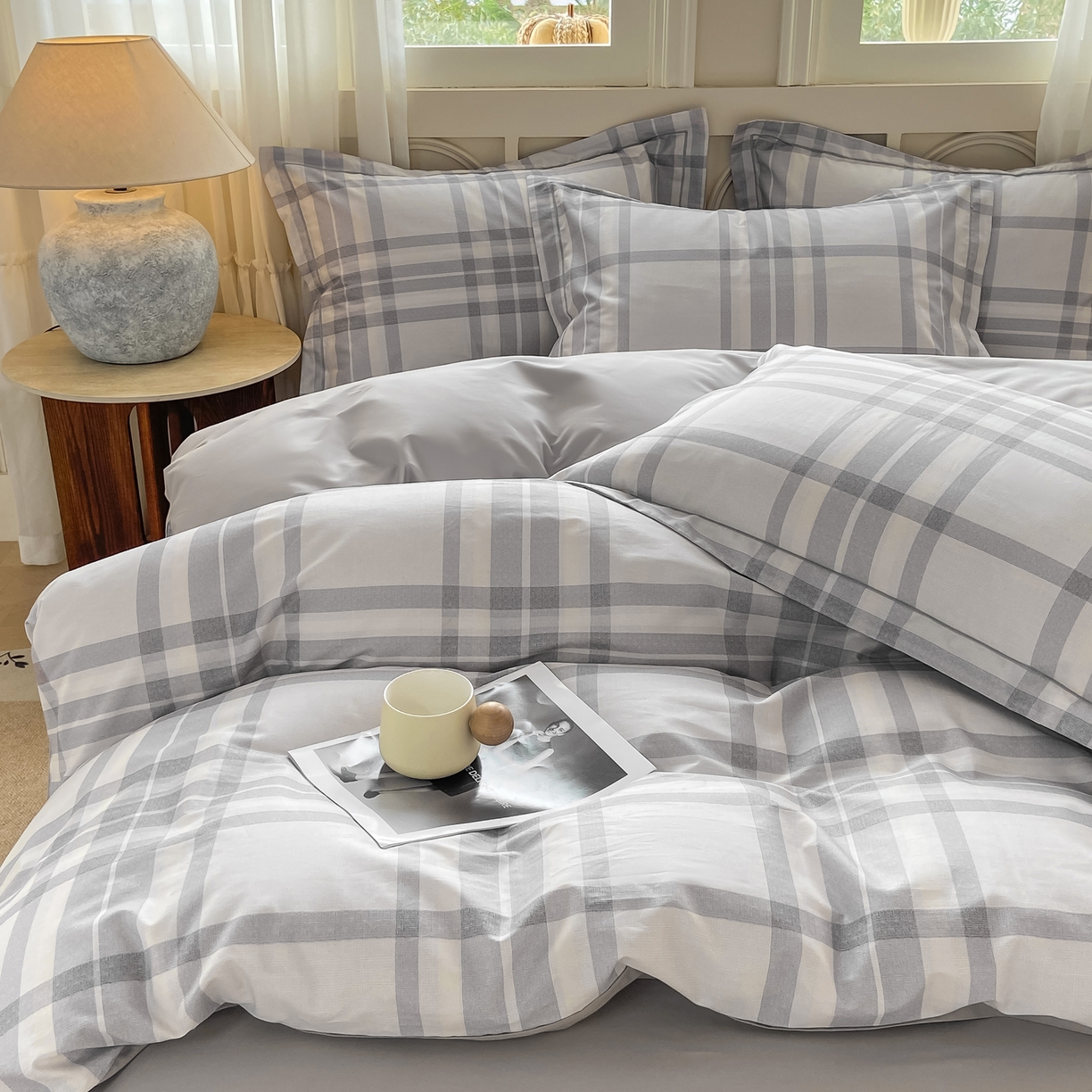 91家纺网 家纺一手货源 找家纺 XIWEN-希文家纺 2026新款40支全棉纯棉13376数码印花四件套-第一批 格瑞