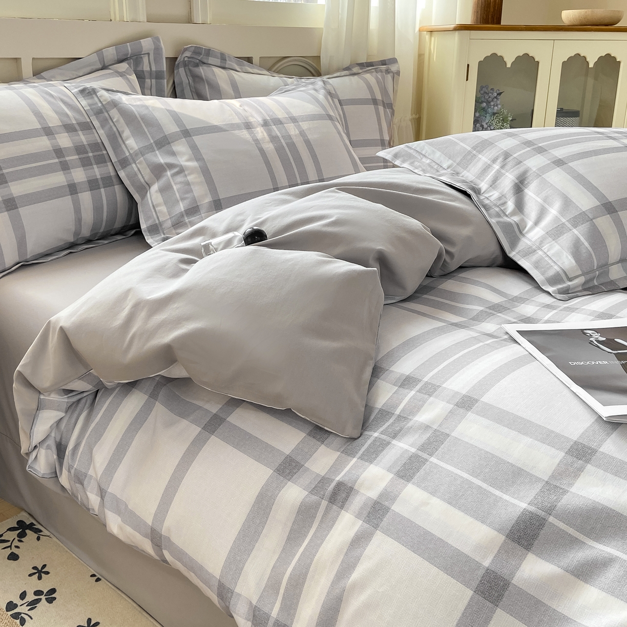 91家纺网 家纺一手货源 找家纺 XIWEN-希文家纺 2026新款40支全棉纯棉13376数码印花四件套-第一批 格瑞