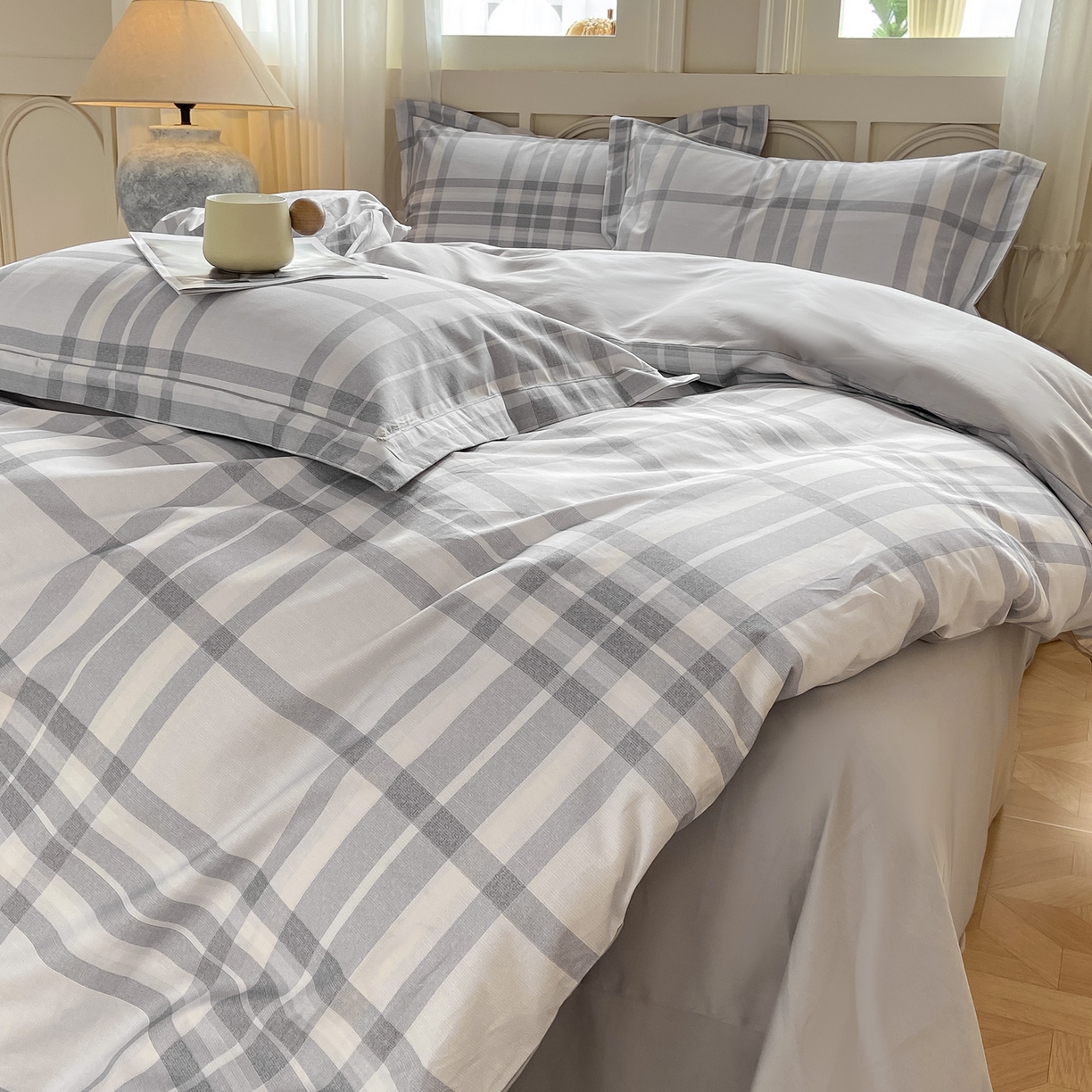 91家纺网 家纺一手货源 找家纺 XIWEN-希文家纺 2026新款40支全棉纯棉13376数码印花四件套-第一批 格瑞