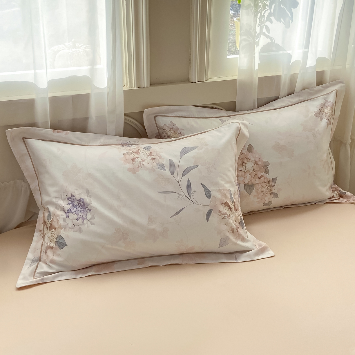 91家纺网 家纺一手货源 找家纺 XIWEN-希文家纺 2026新款40支全棉纯棉13376数码印花四件套-第一批 花予-咖