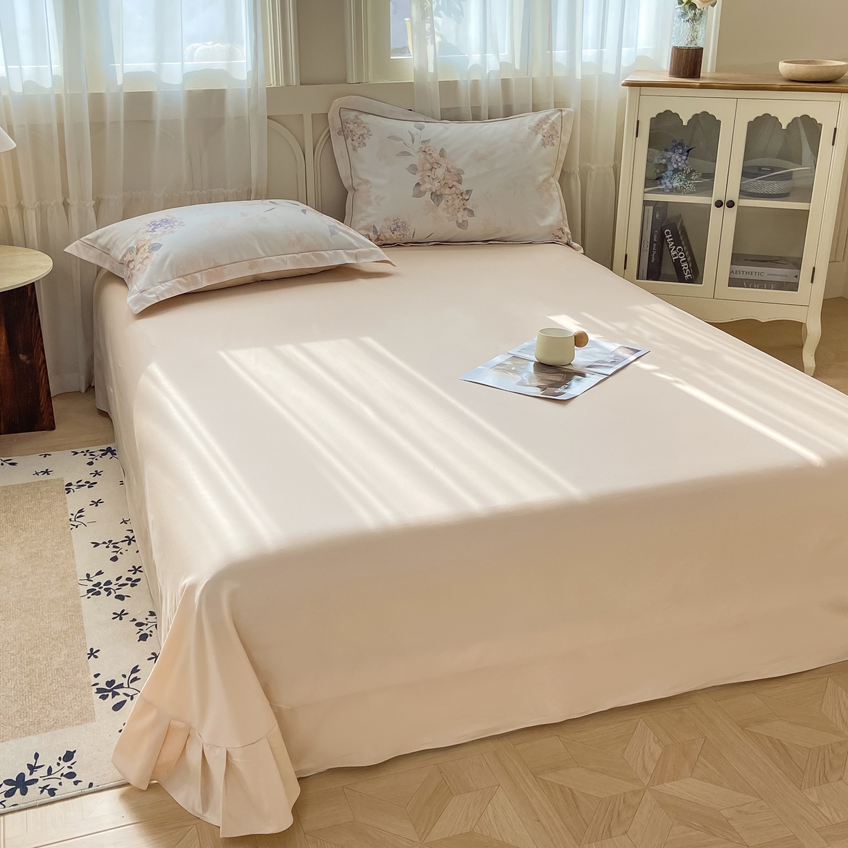 91家纺网 家纺一手货源 找家纺 XIWEN-希文家纺 2026新款40支全棉纯棉13376数码印花四件套-第一批 花予-咖