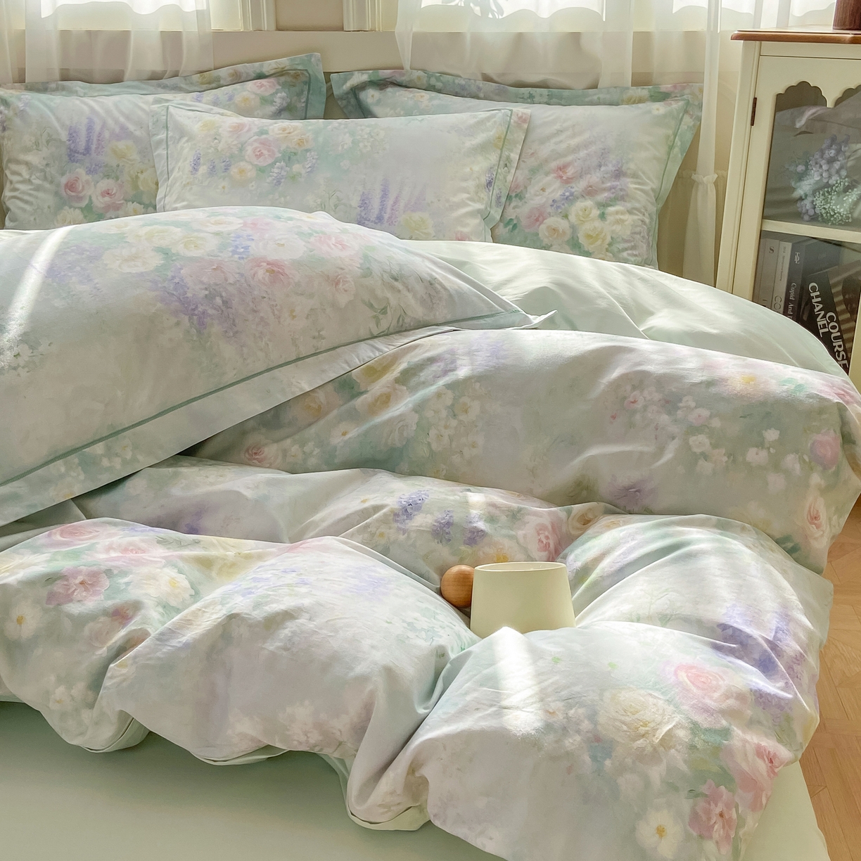 91家纺网 家纺一手货源 找家纺 XIWEN-希文家纺 2026新款40支全棉纯棉13376数码印花四件套-第一批 花悦容