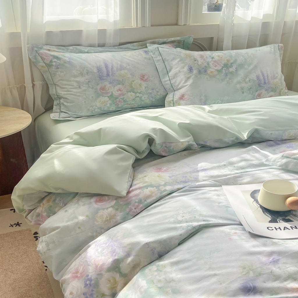 91家纺网 家纺一手货源 找家纺 XIWEN-希文家纺 2026新款40支全棉纯棉13376数码印花四件套-第一批 花悦容