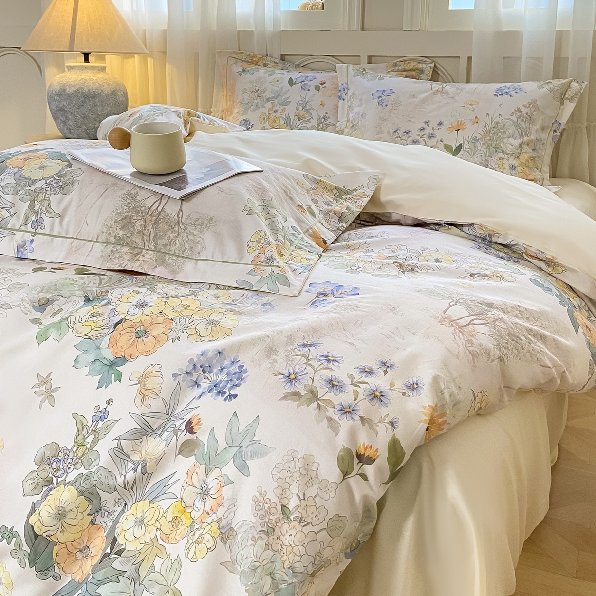 91家纺网 家纺一手货源 找家纺 XIWEN-希文家纺 2026新款40支全棉纯棉13376数码印花四件套-第一批 莉雅