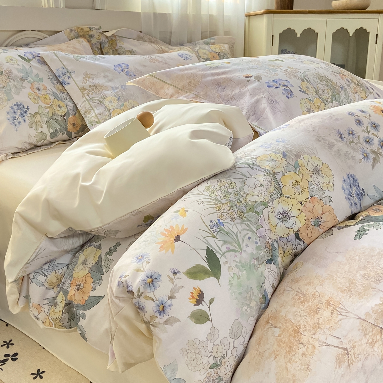 91家纺网 家纺一手货源 找家纺 XIWEN-希文家纺 2026新款40支全棉纯棉13376数码印花四件套-第一批 莉雅