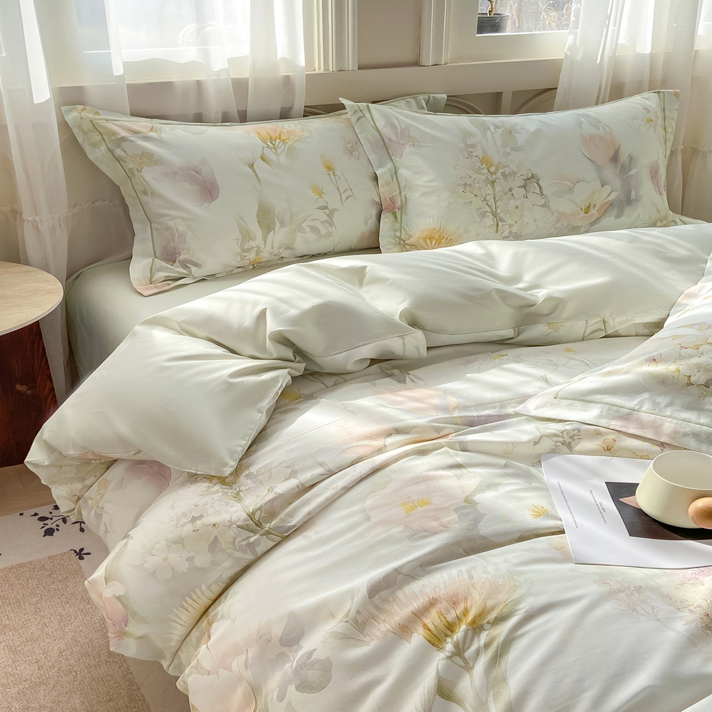 91家纺网 家纺一手货源 找家纺 XIWEN-希文家纺 2026新款40支全棉纯棉13376数码印花四件套-第一批 明媚