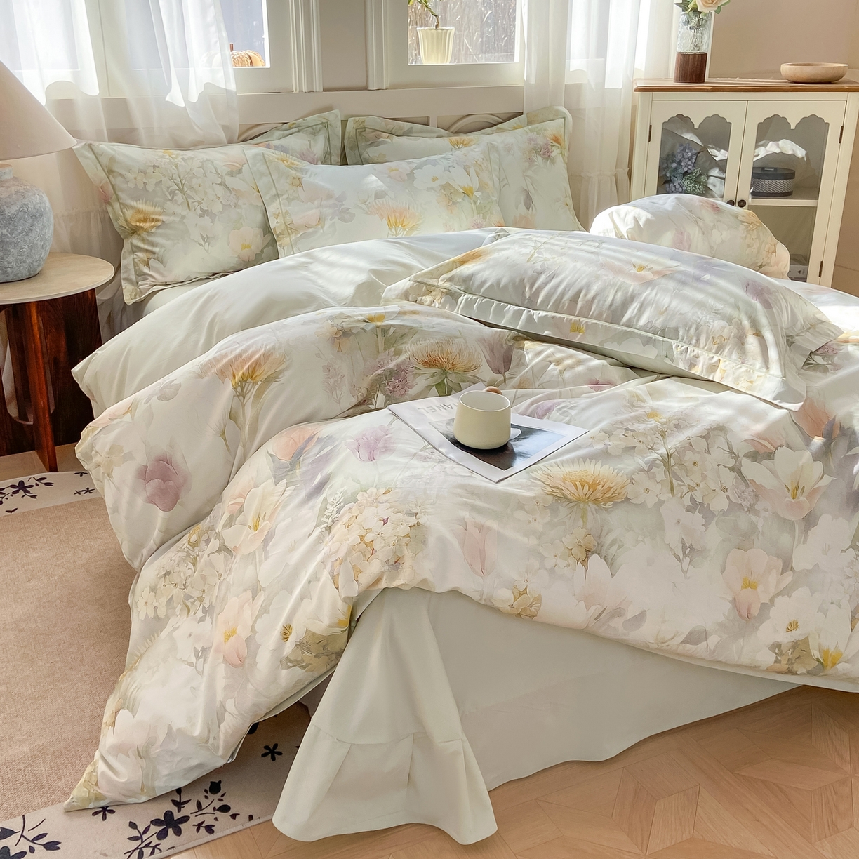 91家纺网 家纺一手货源 找家纺 XIWEN-希文家纺 2026新款40支全棉纯棉13376数码印花四件套-第一批 明媚