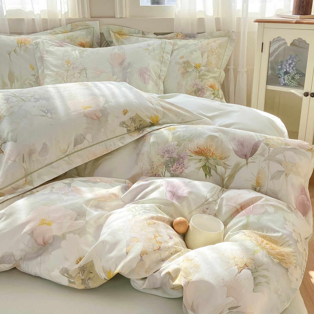 91家纺网 家纺一手货源 找家纺 XIWEN-希文家纺 2026新款40支全棉纯棉13376数码印花四件套-第一批 明媚