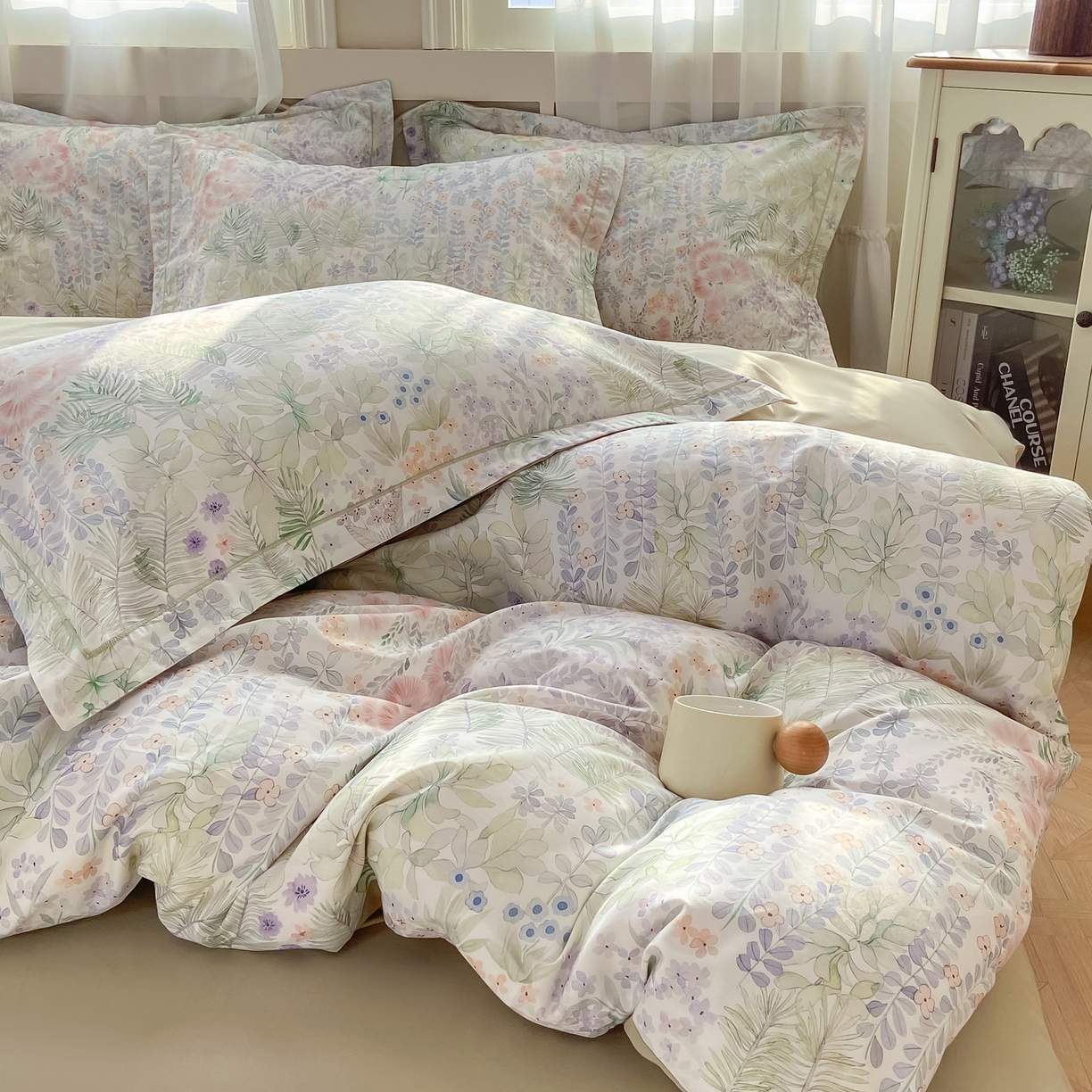 91家纺网 家纺一手货源 找家纺 XIWEN-希文家纺 2026新款40支全棉纯棉13376数码印花四件套-第一批 绮花瑶