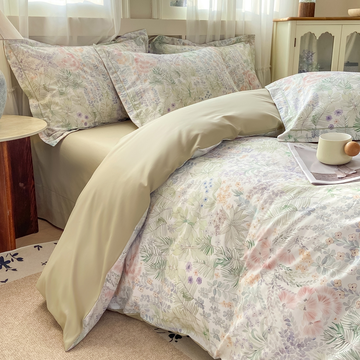 91家纺网 家纺一手货源 找家纺 XIWEN-希文家纺 2026新款40支全棉纯棉13376数码印花四件套-第一批 绮花瑶