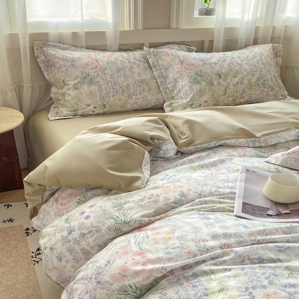 91家纺网 家纺一手货源 找家纺 XIWEN-希文家纺 2026新款40支全棉纯棉13376数码印花四件套-第一批 绮花瑶