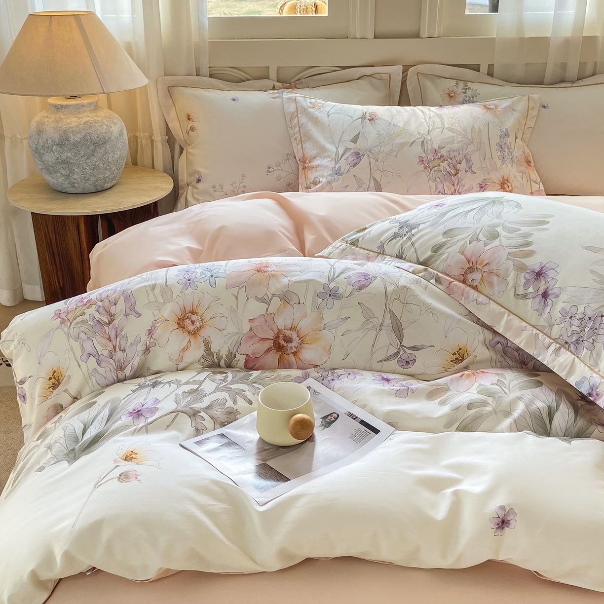 91家纺网 家纺一手货源 找家纺 XIWEN-希文家纺 2026新款40支全棉纯棉13376数码印花四件套-第一批 如初