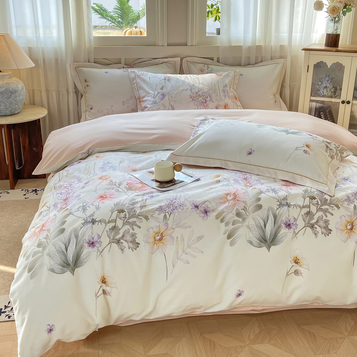 91家纺网 家纺一手货源 找家纺 XIWEN-希文家纺 2026新款40支全棉纯棉13376数码印花四件套-第一批 如初