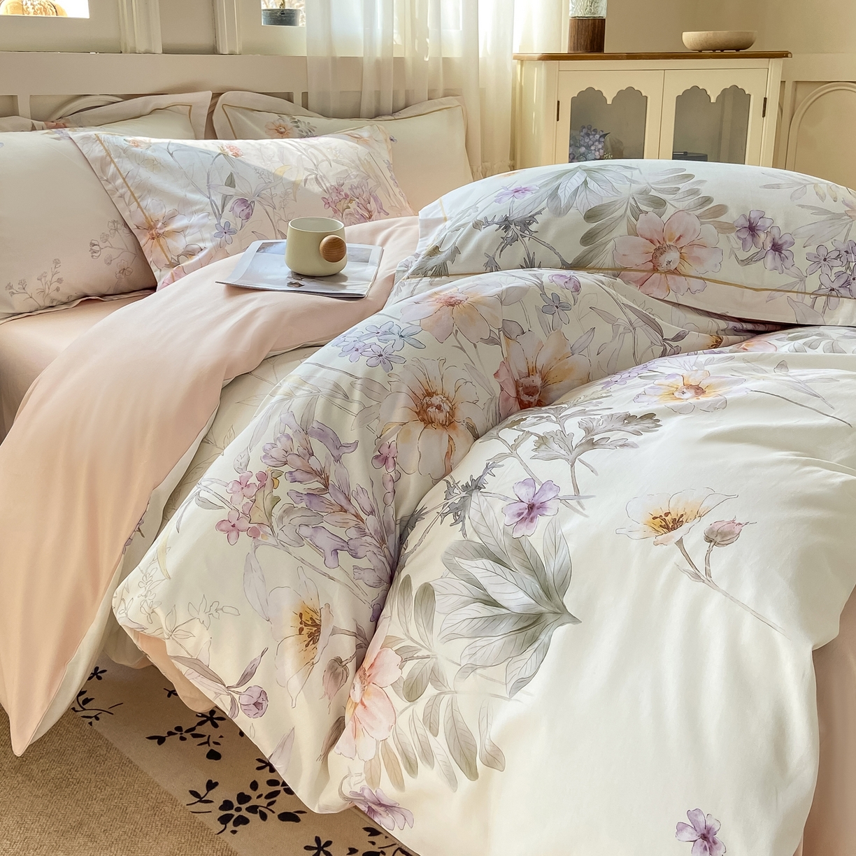 91家纺网 家纺一手货源 找家纺 XIWEN-希文家纺 2026新款40支全棉纯棉13376数码印花四件套-第一批 如初