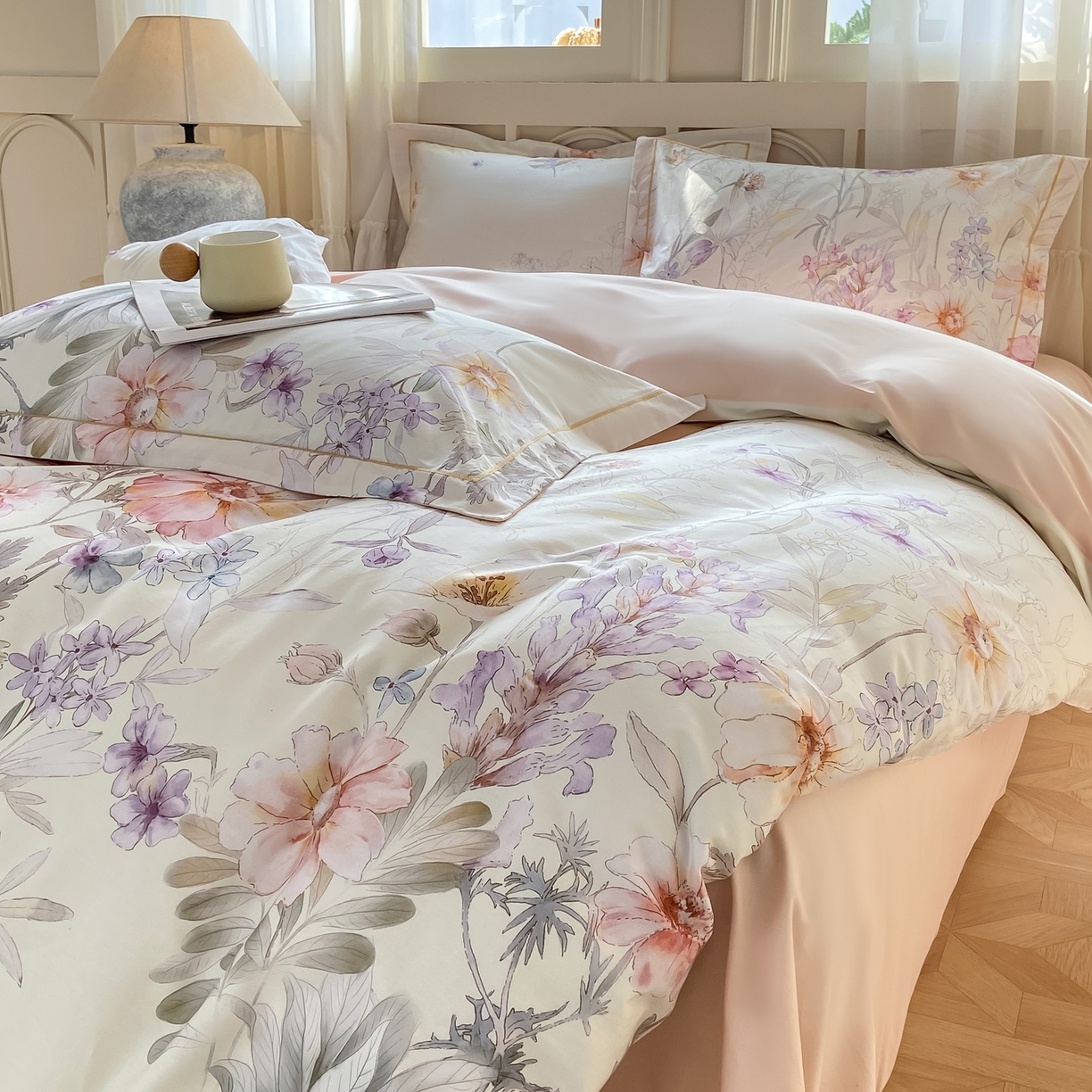 91家纺网 家纺一手货源 找家纺 XIWEN-希文家纺 2026新款40支全棉纯棉13376数码印花四件套-第一批 如初