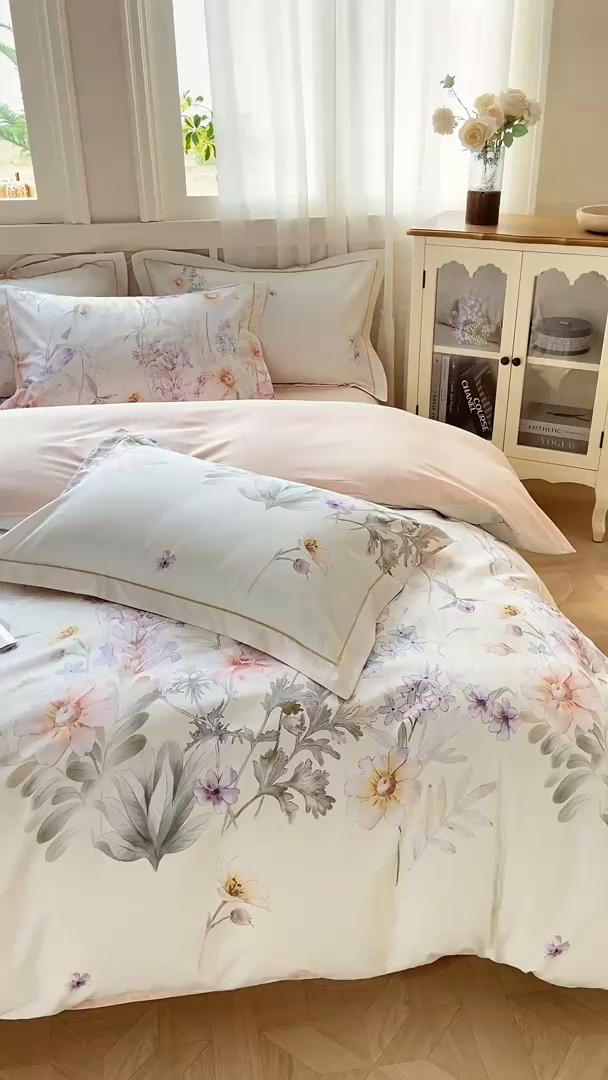 91家纺网 家纺一手货源 找家纺 XIWEN-希文家纺 2026新款40支全棉纯棉13376数码印花四件套-第一批 如初