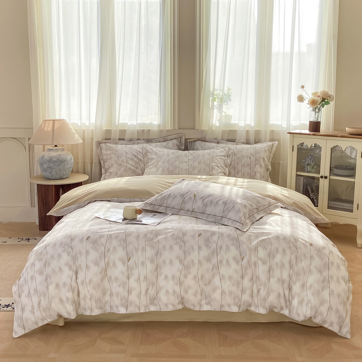 91家纺网 家纺一手货源 找家纺 XIWEN-希文家纺 2026新款40支全棉纯棉13376数码印花四件套-第一批 舒亦