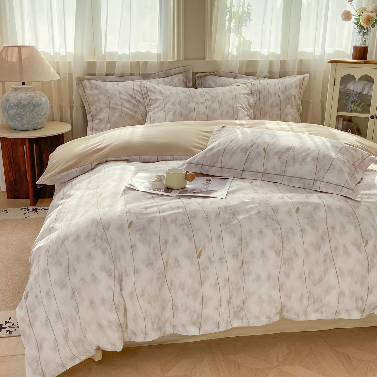 91家纺网 家纺一手货源 找家纺 XIWEN-希文家纺 2026新款40支全棉纯棉13376数码印花四件套-第一批 舒亦