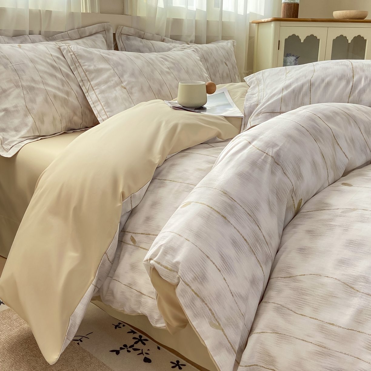 91家纺网 家纺一手货源 找家纺 XIWEN-希文家纺 2026新款40支全棉纯棉13376数码印花四件套-第一批 舒亦