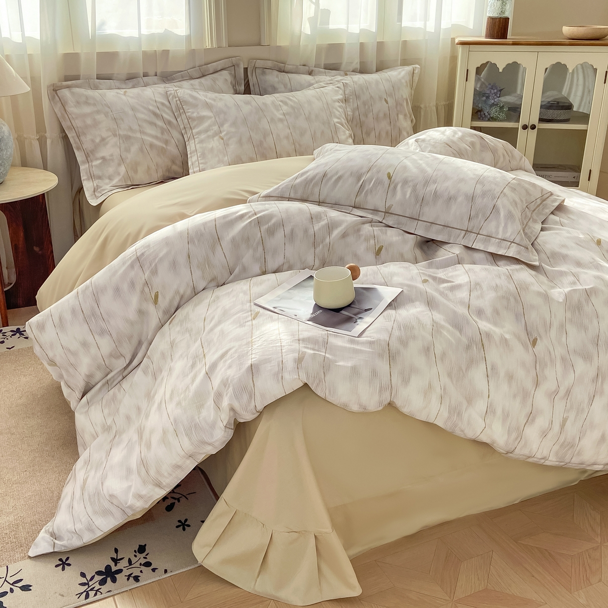 91家纺网 家纺一手货源 找家纺 XIWEN-希文家纺 2026新款40支全棉纯棉13376数码印花四件套-第一批 舒亦