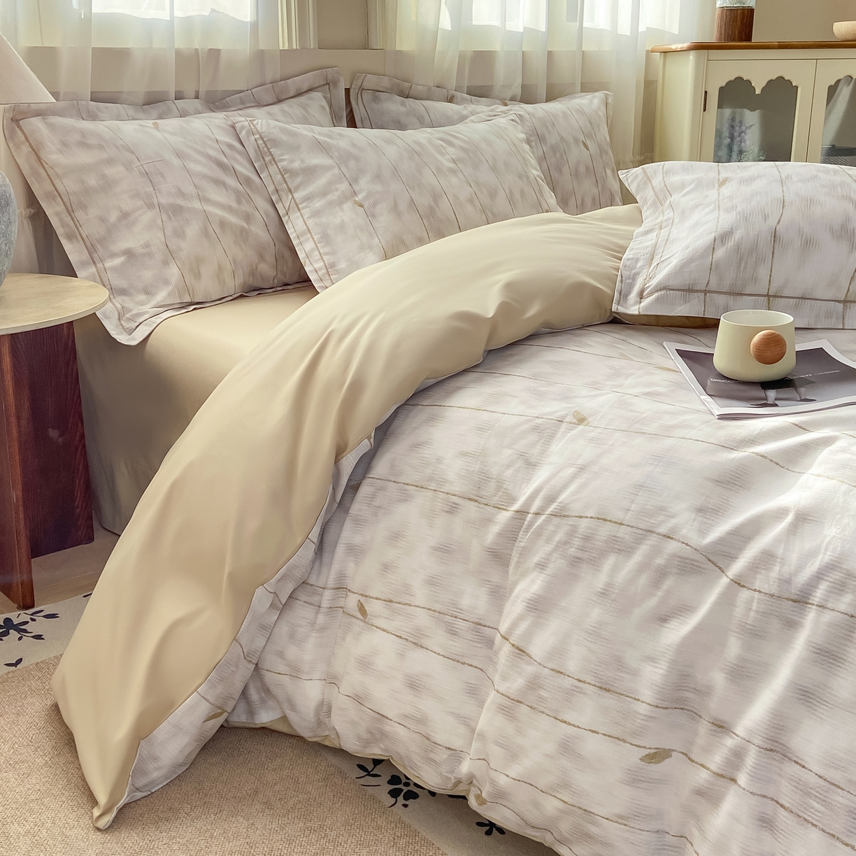 91家纺网 家纺一手货源 找家纺 XIWEN-希文家纺 2026新款40支全棉纯棉13376数码印花四件套-第一批 舒亦