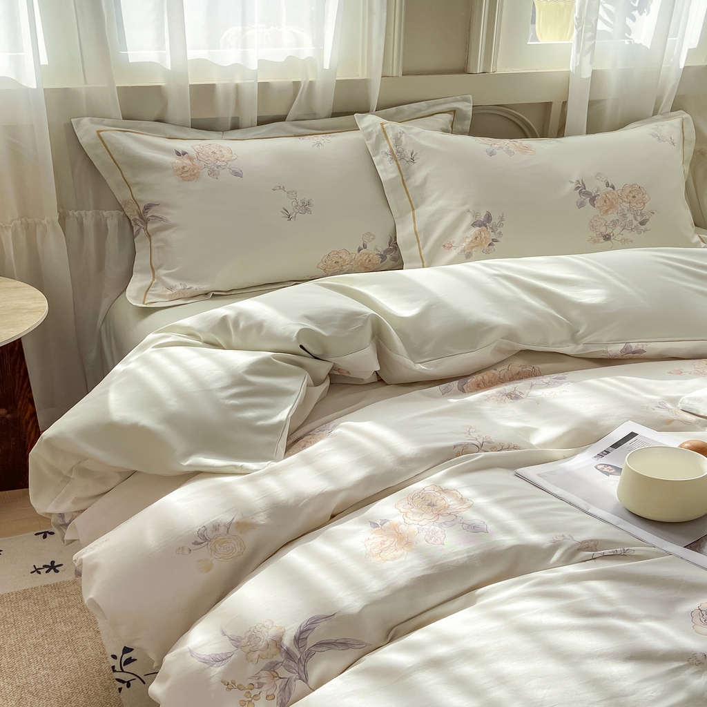 91家纺网 家纺一手货源 找家纺 XIWEN-希文家纺 2026新款40支全棉纯棉13376数码印花四件套-第一批 小时光