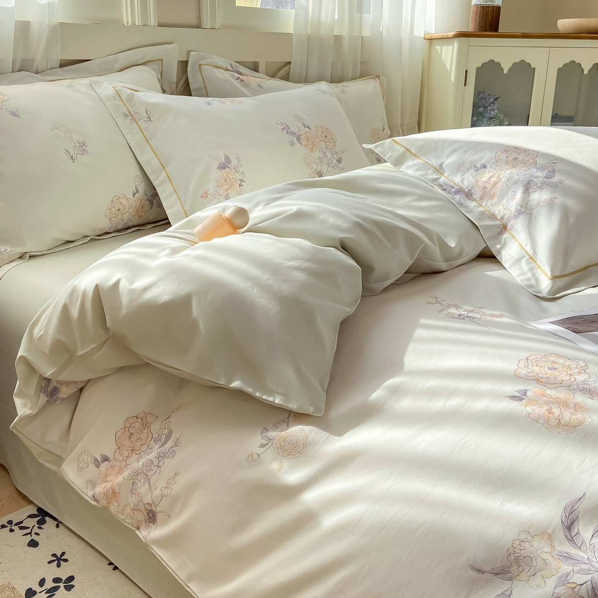 91家纺网 家纺一手货源 找家纺 XIWEN-希文家纺 2026新款40支全棉纯棉13376数码印花四件套-第一批 小时光