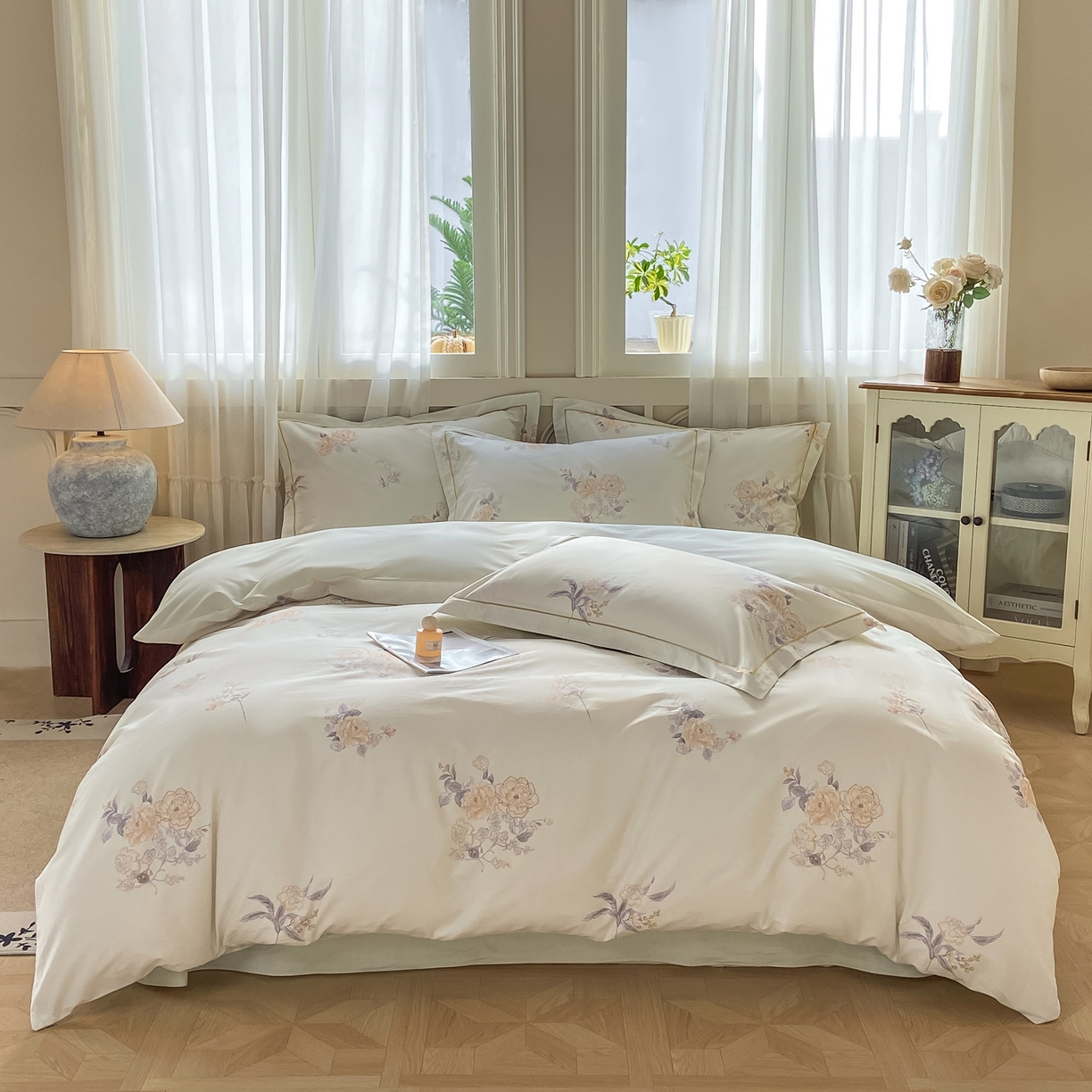 91家纺网 家纺一手货源 找家纺 XIWEN-希文家纺 2026新款40支全棉纯棉13376数码印花四件套-第一批 小时光