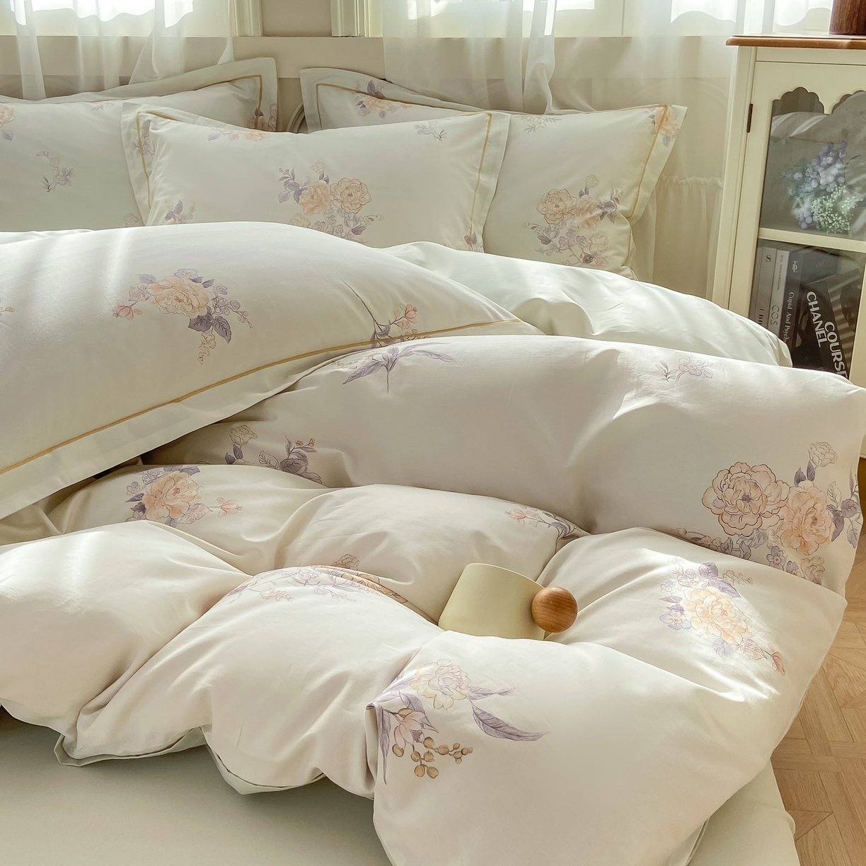 91家纺网 家纺一手货源 找家纺 XIWEN-希文家纺 2026新款40支全棉纯棉13376数码印花四件套-第一批 小时光